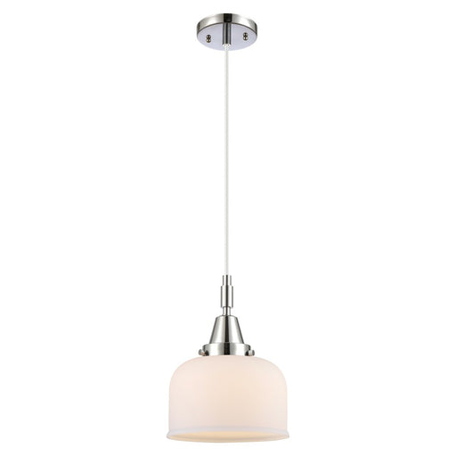 Innovations Caden Bell 1Lt 8" Cord Mini Pendant, Chrome/White - 447-1P-PC-G71