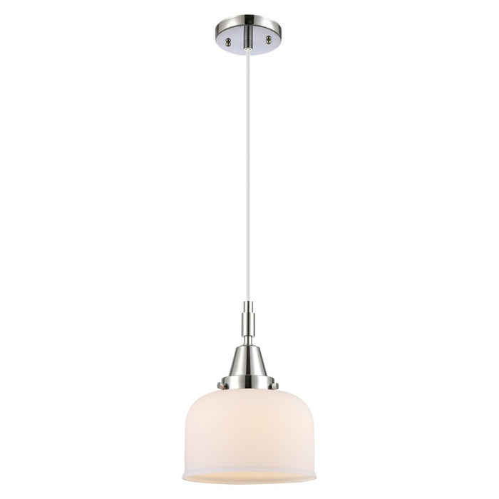 Innovations Caden Bell 1Lt 8" Cord Mini Pendant, Chrome/White - 447-1P-PC-G71