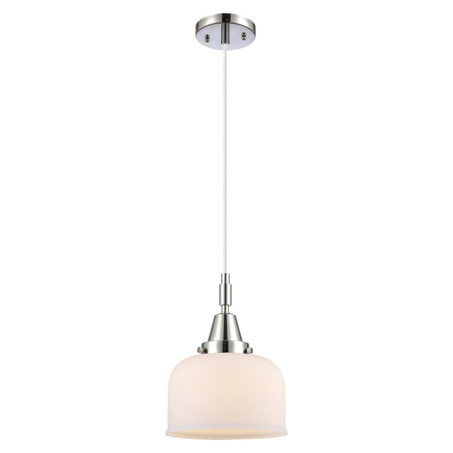 Innovations Caden Bell 1Lt 8" Cord Mini Pendant, Chrome/White - 447-1P-PC-G71