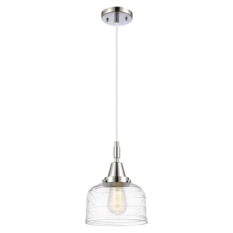 Innovations Caden Bell 8" Cord Mini Pendant, Chrome/Clear Deco - 447-1P-PC-G713