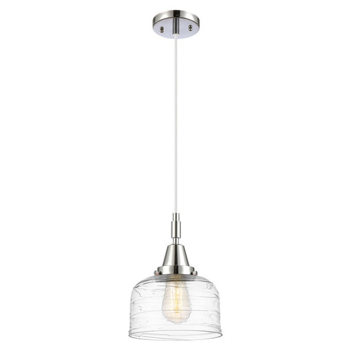 Innovations Caden Bell 8" Cord Mini Pendant, Chrome/Clear Deco - 447-1P-PC-G713