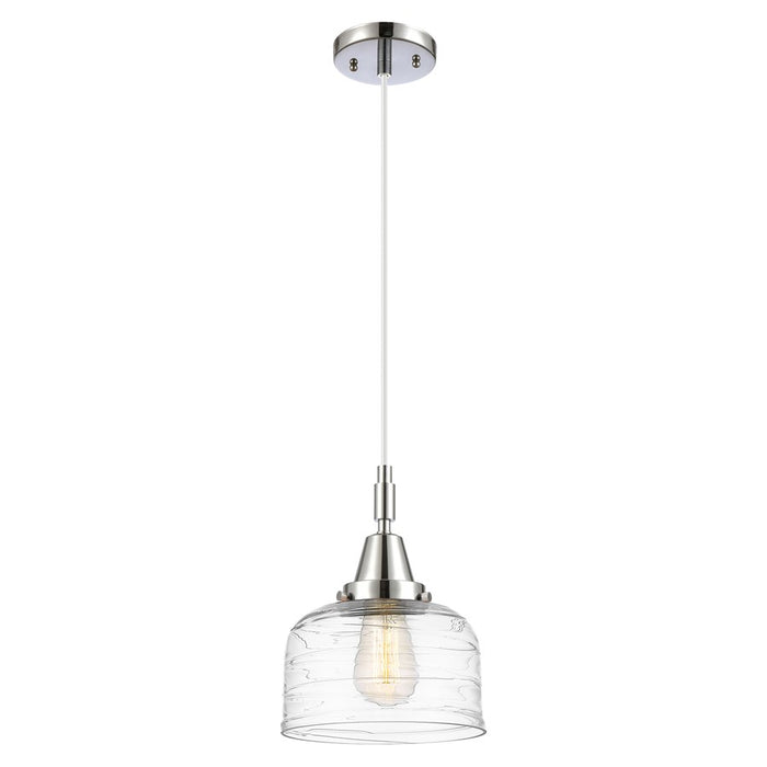 Innovations Caden Bell 8" Cord Mini Pendant, Chrome/Clear Deco - 447-1P-PC-G713