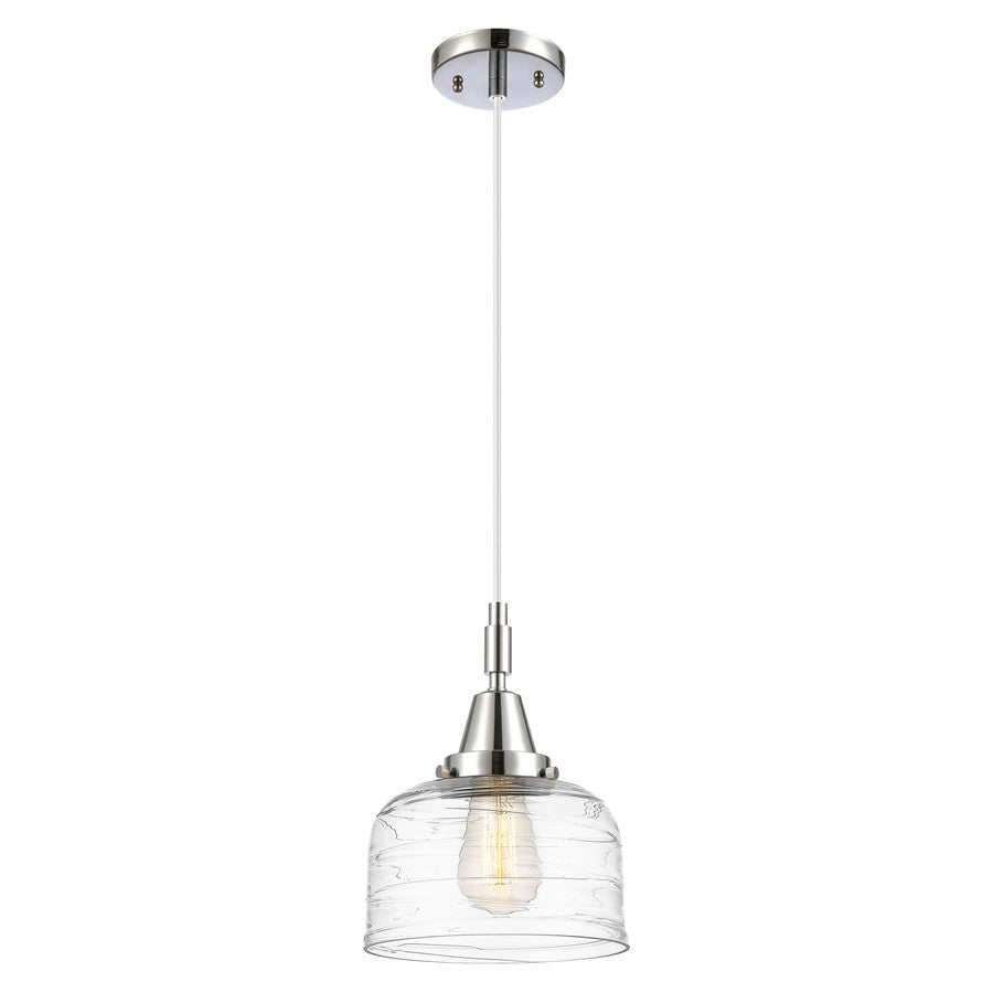 Innovations Caden Bell 8" Cord Mini Pendant, Chrome/Clear Deco - 447-1P-PC-G713