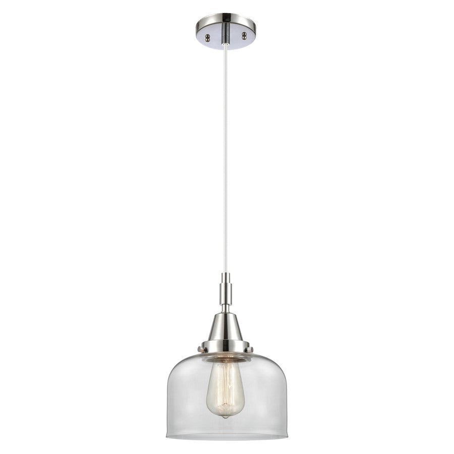 Innovations Caden Bell 1Lt 8" Cord Mini Pendant, Chrome/Clear - 447-1P-PC-G72