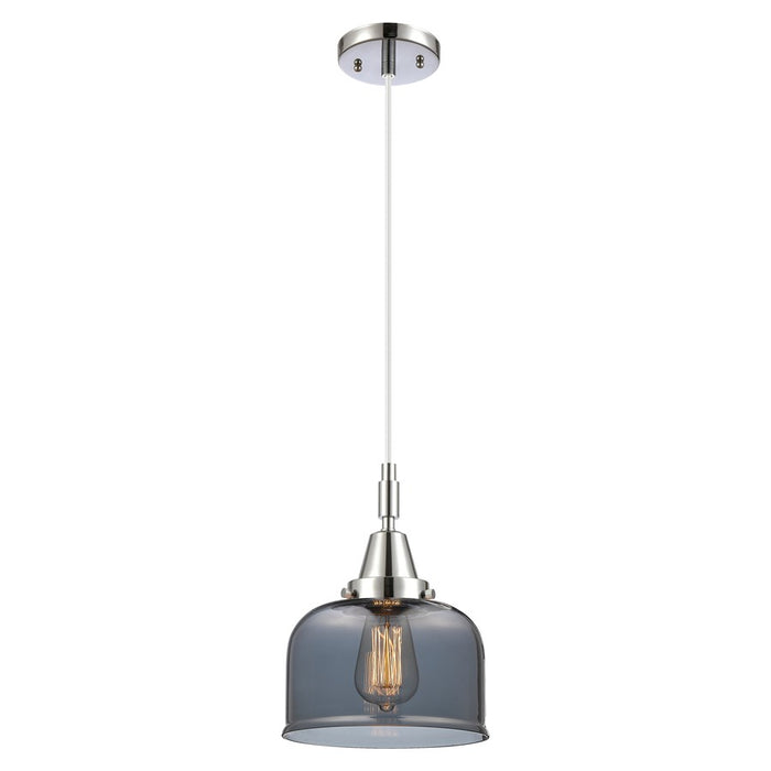 Innovations Caden Bell 1Lt 8" Cord Mini Pendant, Chrome/Smoke - 447-1P-PC-G73