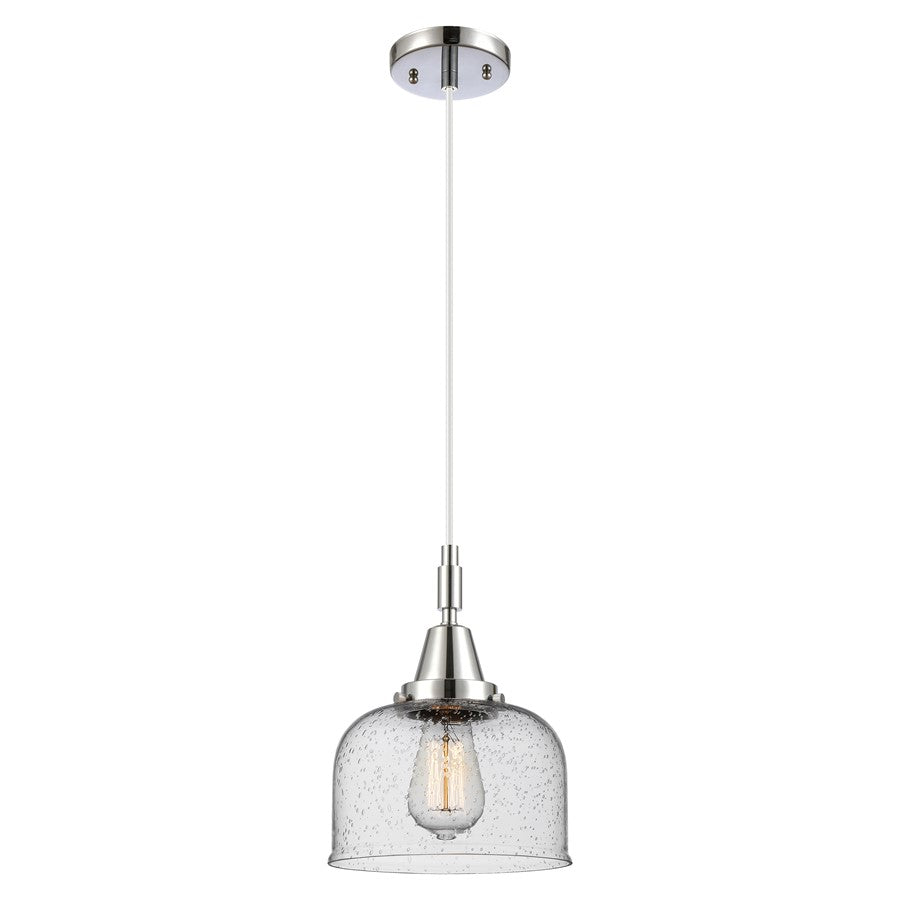 Innovations Caden Bell 1Lt 8" Cord Mini Pendant, Chrome/Seedy - 447-1P-PC-G74