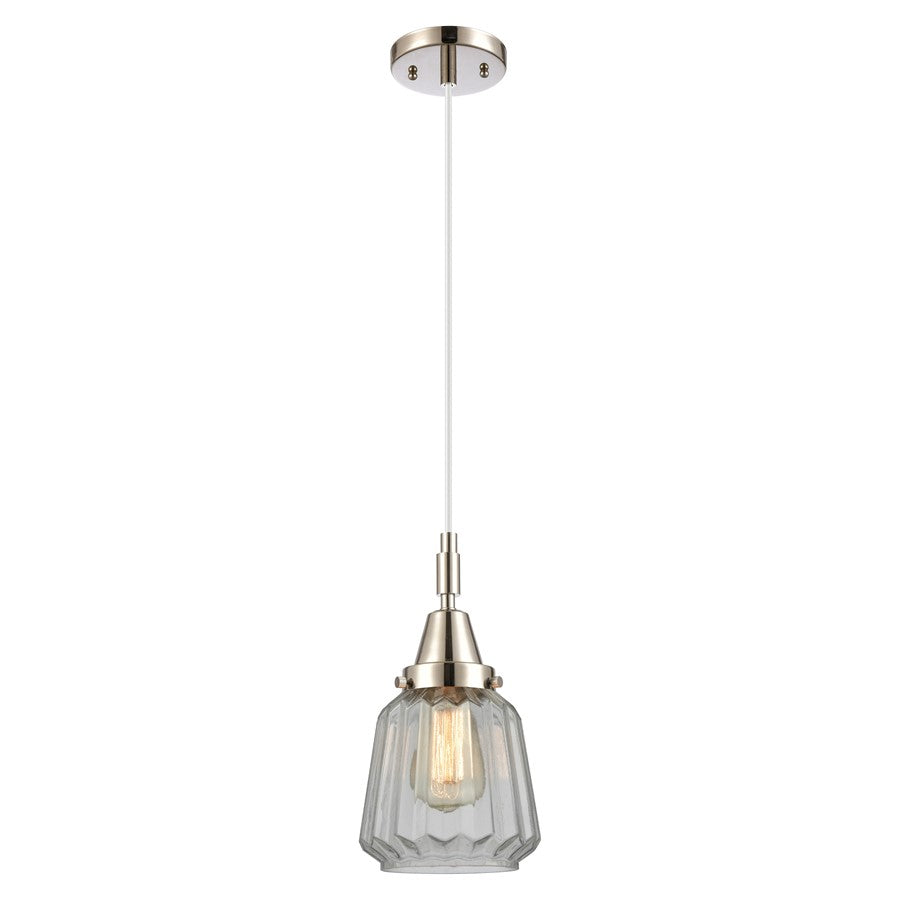 Innovations Caden Chatham 7" Cord Mini Pendant, PN/Clear - 447-1P-PN-G142