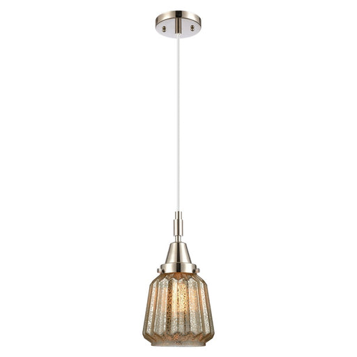 Innovations Caden Chatham 7" Cord Mini Pendant, PN/Merc - 447-1P-PN-G146