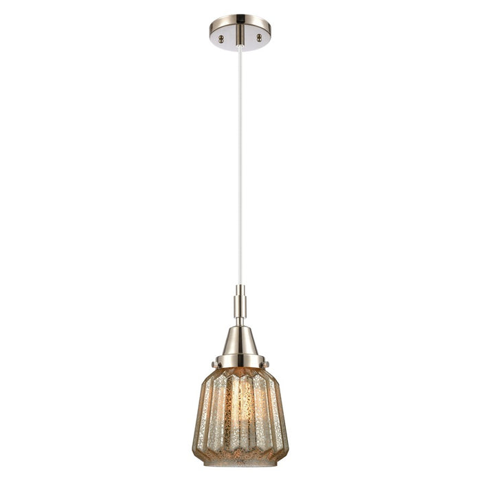 Innovations Caden Chatham 7" Cord Mini Pendant, PN/Merc - 447-1P-PN-G146