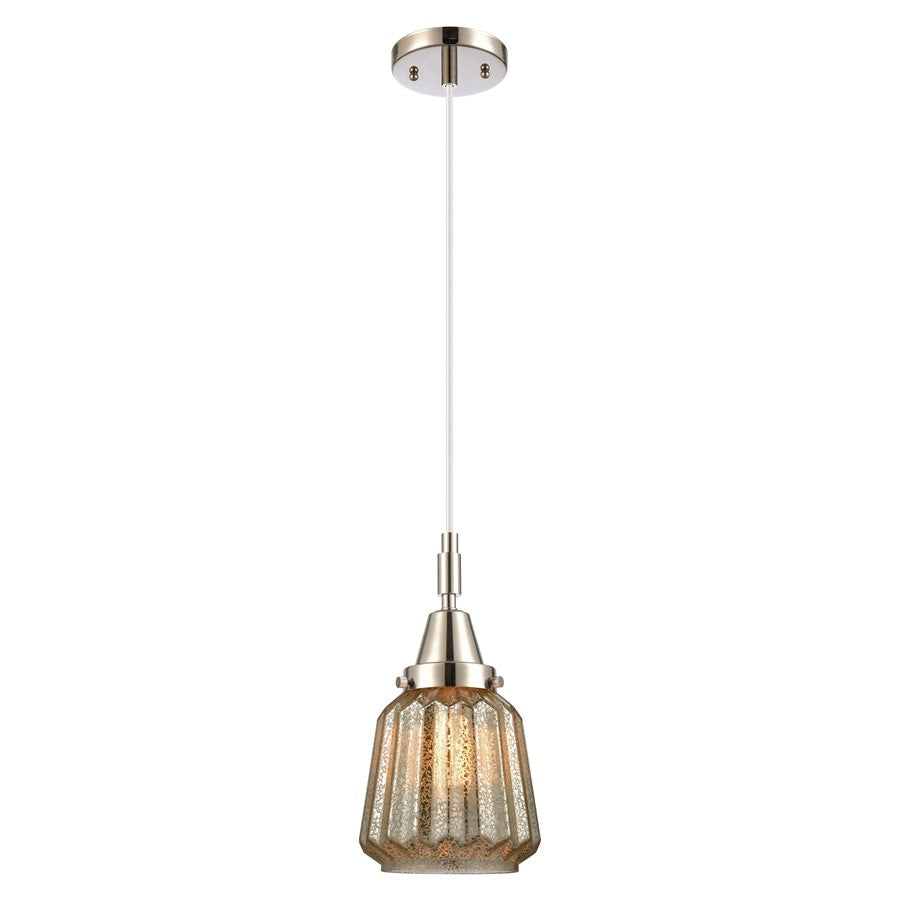 Innovations Caden Chatham 7" Cord Mini Pendant, PN/Merc - 447-1P-PN-G146