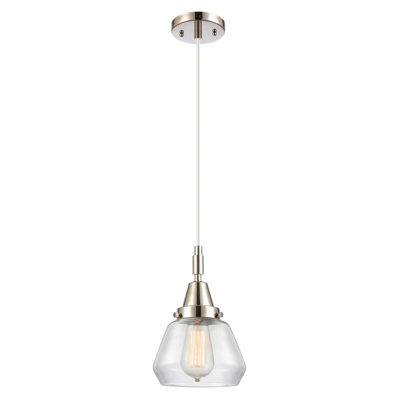 Innovations Caden Fulton 7" Cord Mini Pendant, PN/Clear - 447-1P-PN-G172