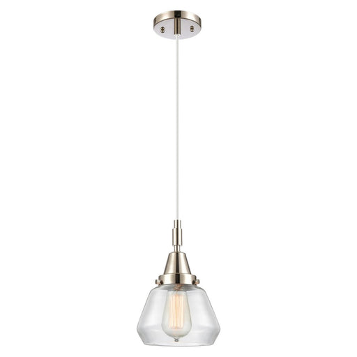 Innovations Caden Fulton 7" Cord Mini Pendant, PN/Clear - 447-1P-PN-G172