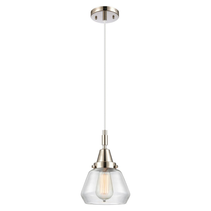 Innovations Caden Fulton 7" Cord Mini Pendant, PN/Clear - 447-1P-PN-G172