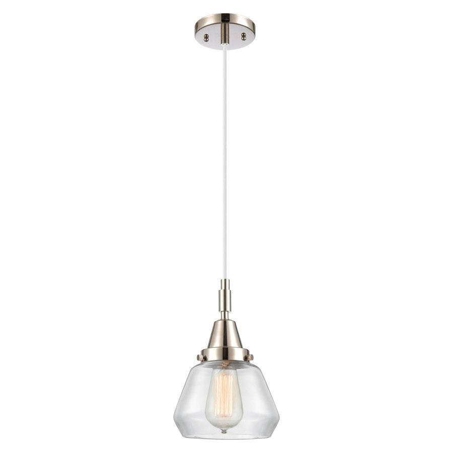 Innovations Caden Fulton 7" Cord Mini Pendant, PN/Clear - 447-1P-PN-G172