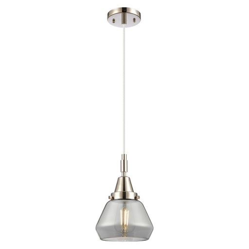 Innovations Caden Fulton 7" Cord Mini Pendant, PN/Smoke - 447-1P-PN-G173