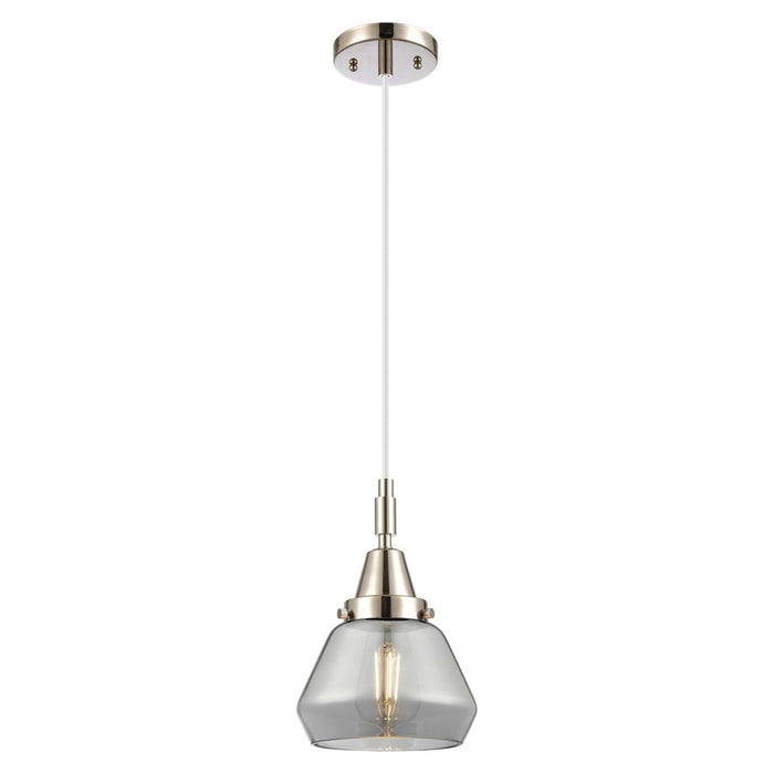 Innovations Caden Fulton 7" Cord Mini Pendant, PN/Smoke - 447-1P-PN-G173