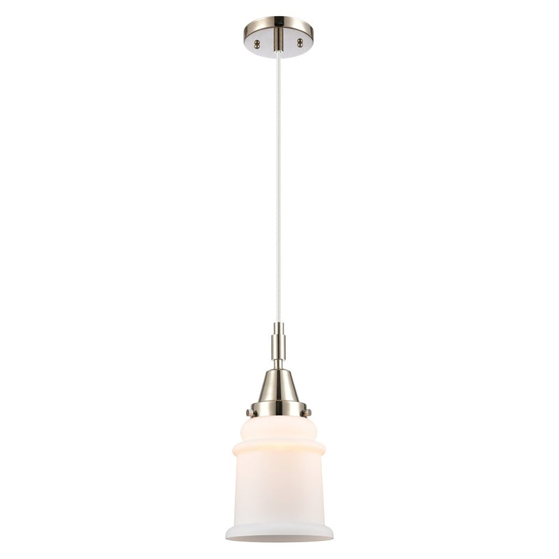 Innovations Caden Canton 6" Cord Mini Pendant, PN/White - 447-1P-PN-G181