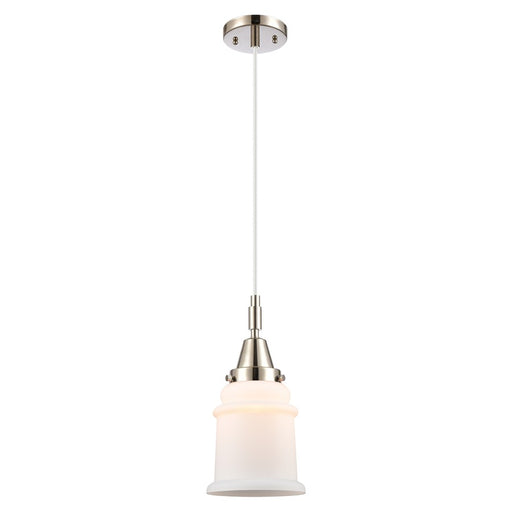 Innovations Caden Canton 6" Cord Mini Pendant, PN/White - 447-1P-PN-G181