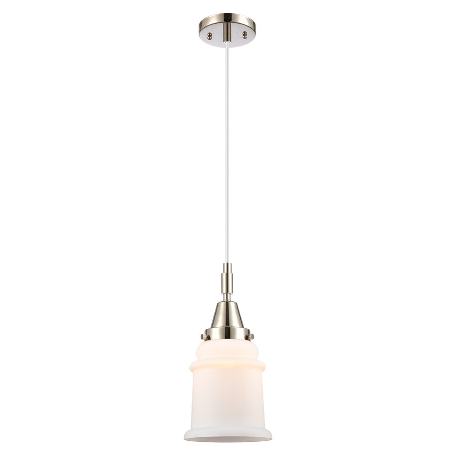 Innovations Caden Canton 6" Cord Mini Pendant, PN/White - 447-1P-PN-G181