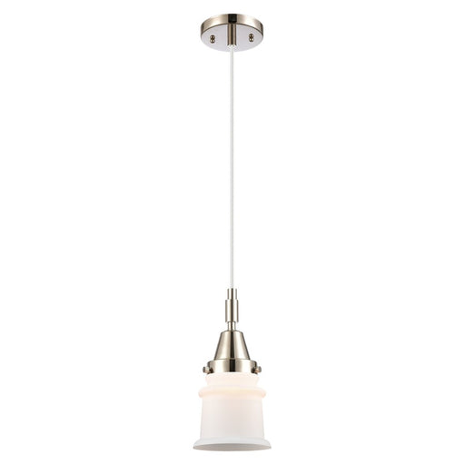 Innovations Caden Canton 5" Cord Mini Pendant, PN/White - 447-1P-PN-G181S