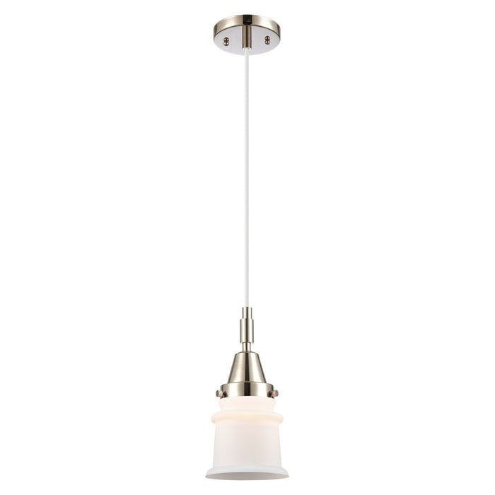 Innovations Caden Canton 5" Cord Mini Pendant, PN/White - 447-1P-PN-G181S