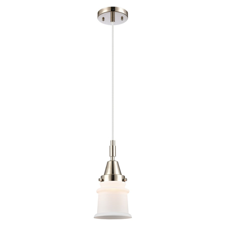 Innovations Caden Canton 5" Cord Mini Pendant, PN/White - 447-1P-PN-G181S