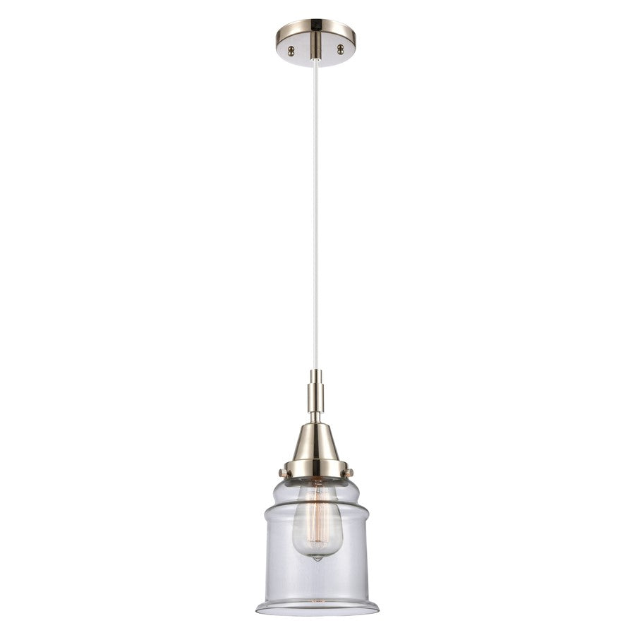 Innovations Caden Canton 6" Cord Mini Pendant, PN/Clear - 447-1P-PN-G182