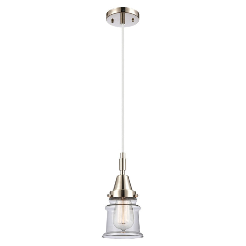 Innovations Caden Canton 5" Cord Mini Pendant, PN/Clear - 447-1P-PN-G182S