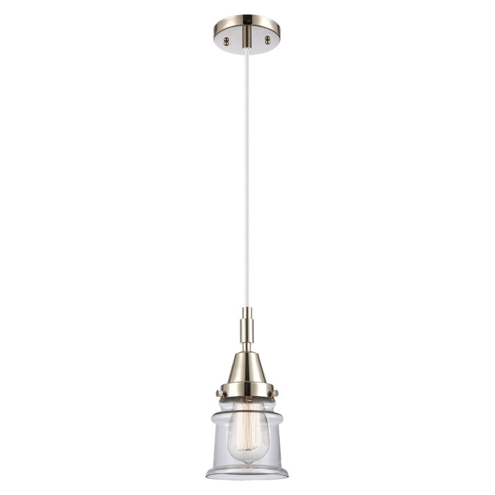 Innovations Caden Canton 5" Cord Mini Pendant, PN/Clear - 447-1P-PN-G182S
