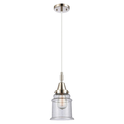 Innovations Caden Canton 6" Cord Mini Pendant, PN/Seedy - 447-1P-PN-G184