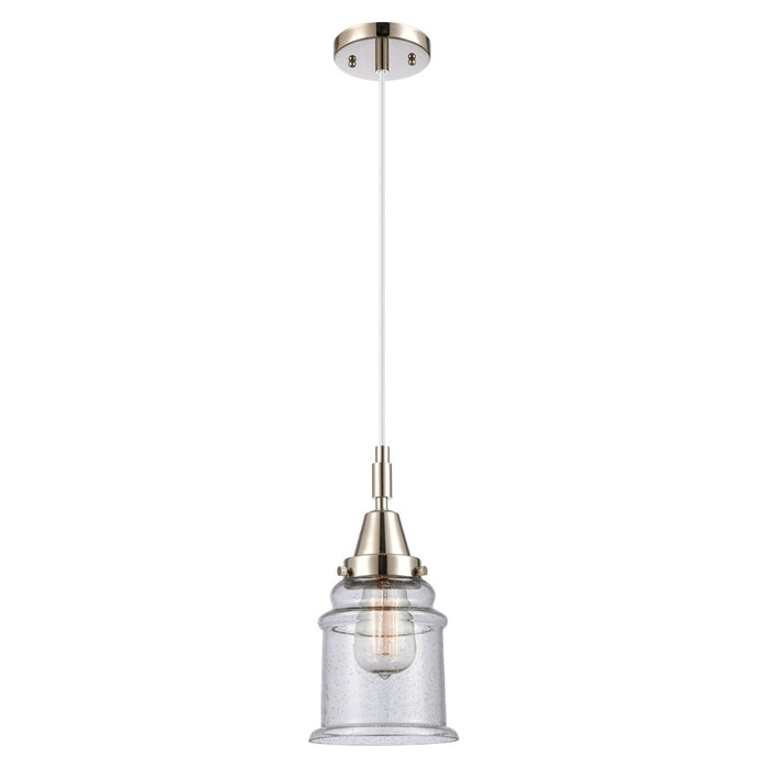 Innovations Caden Canton 6" Cord Mini Pendant, PN/Seedy - 447-1P-PN-G184