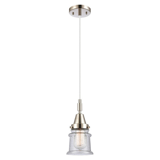 Innovations Caden Canton 5" Cord Mini Pendant, PN/Seedy - 447-1P-PN-G184S