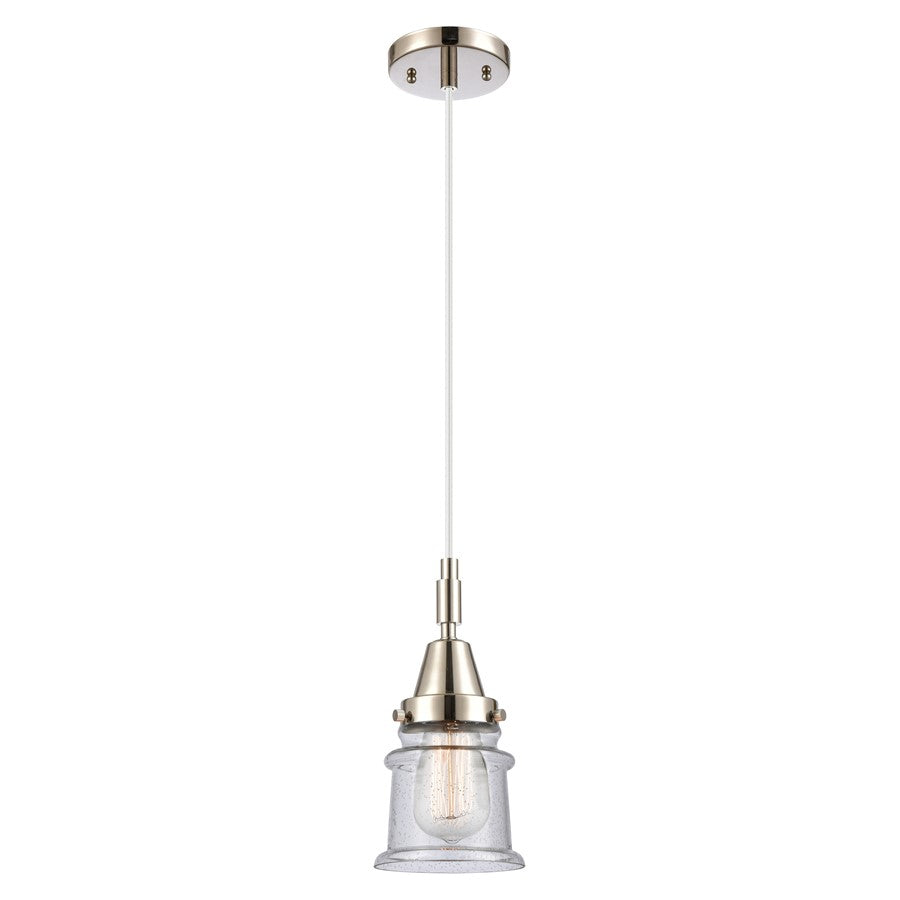 Innovations Caden Canton 5" Cord Mini Pendant, PN/Seedy - 447-1P-PN-G184S