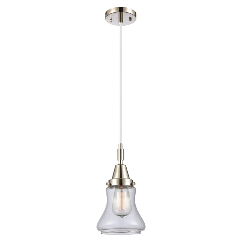 Innovations Caden Bellmont 7" Cord Mini Pendant, PN/Clear - 447-1P-PN-G192