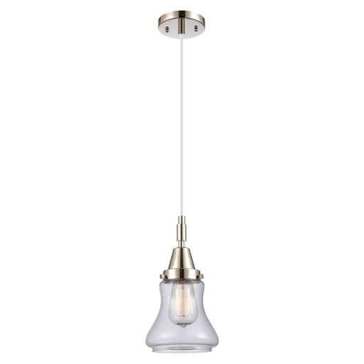 Innovations Caden Bellmont 7" Cord Mini Pendant, PN/Clear - 447-1P-PN-G192