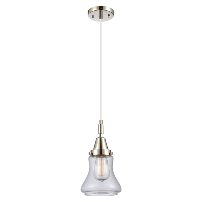Innovations Caden Bellmont 7" Cord Mini Pendant, PN/Clear - 447-1P-PN-G192