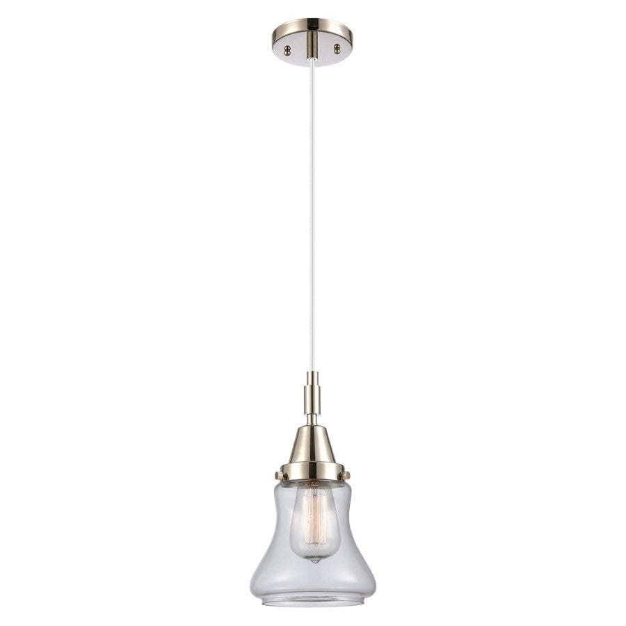 Innovations Caden Bellmont 7" Cord Mini Pendant, PN/Clear - 447-1P-PN-G192