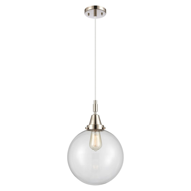Innovations Caden Beacon 10" Cord Mini Pendant, PN/Clear - 447-1P-PN-G202-10