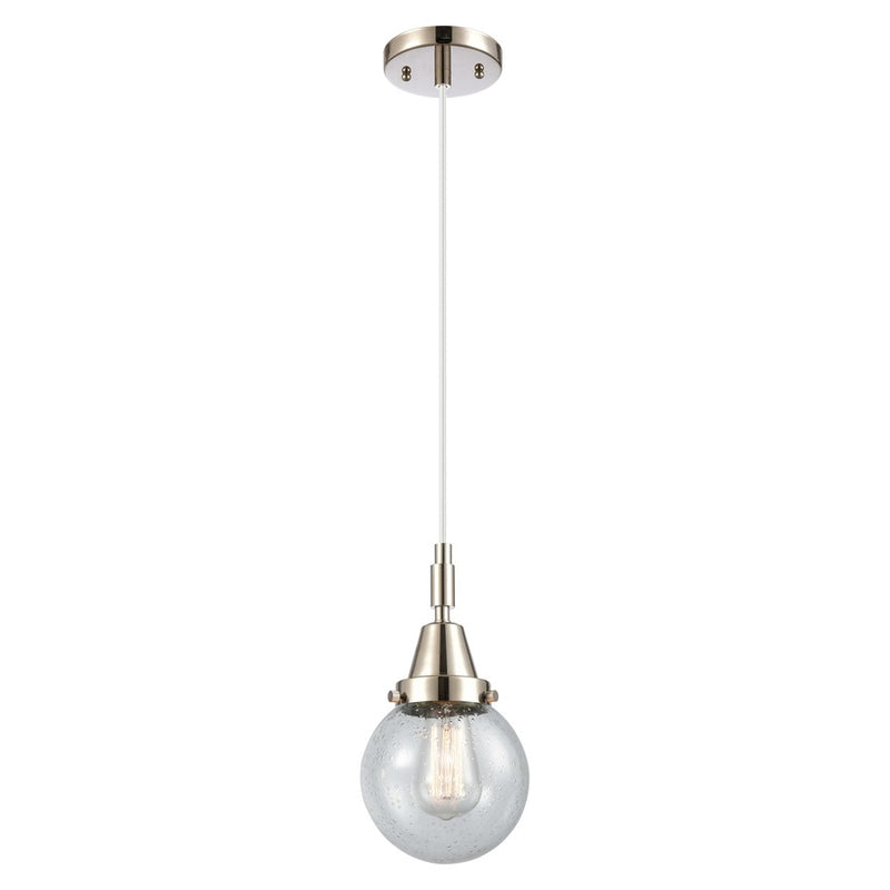 Innovations Caden Beacon 6" Cord Mini Pendant, PN/Seedy - 447-1P-PN-G204-6