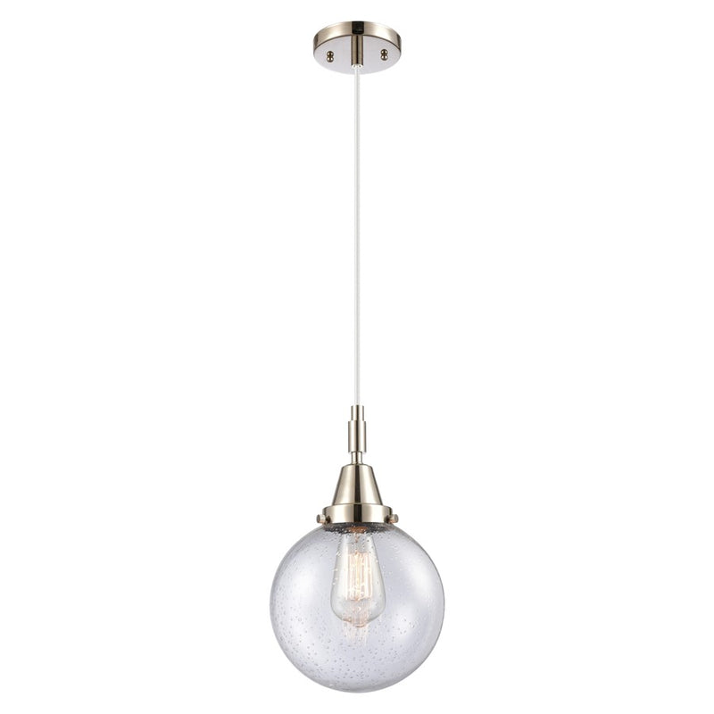 Innovations Caden Beacon 8" Cord Mini Pendant, PN/Seedy - 447-1P-PN-G204-8