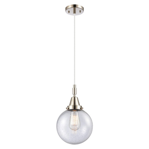 Innovations Caden Beacon 8" Cord Mini Pendant, PN/Seedy - 447-1P-PN-G204-8