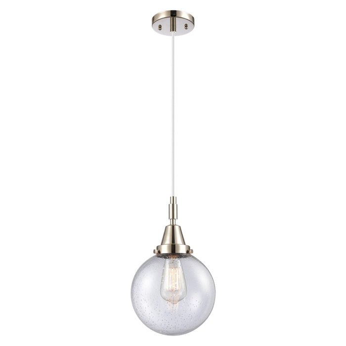 Innovations Caden Beacon 8" Cord Mini Pendant, PN/Seedy - 447-1P-PN-G204-8