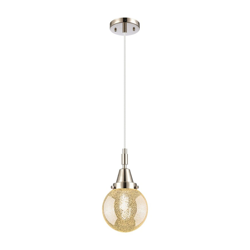 Innovations Caden Beacon 1Lt 6" Cord Mini Pendant, PN/Mercury - 447-1P-PN-G208-6