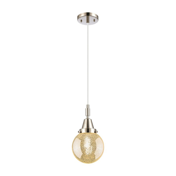 Innovations Caden Beacon 1Lt 6" Cord Mini Pendant, PN/Mercury - 447-1P-PN-G208-6