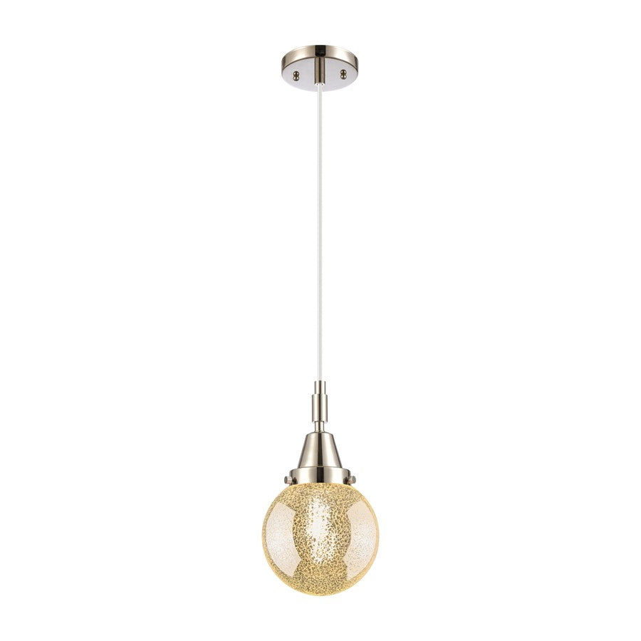 Innovations Caden Beacon 1Lt 6" Cord Mini Pendant, PN/Mercury - 447-1P-PN-G208-6