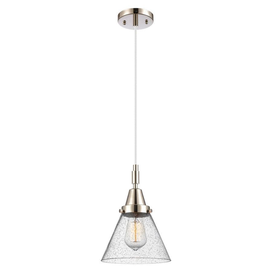 Innovations Caden Cone 8" Cord Mini Pendant, PN/Seedy - 447-1P-PN-G44
