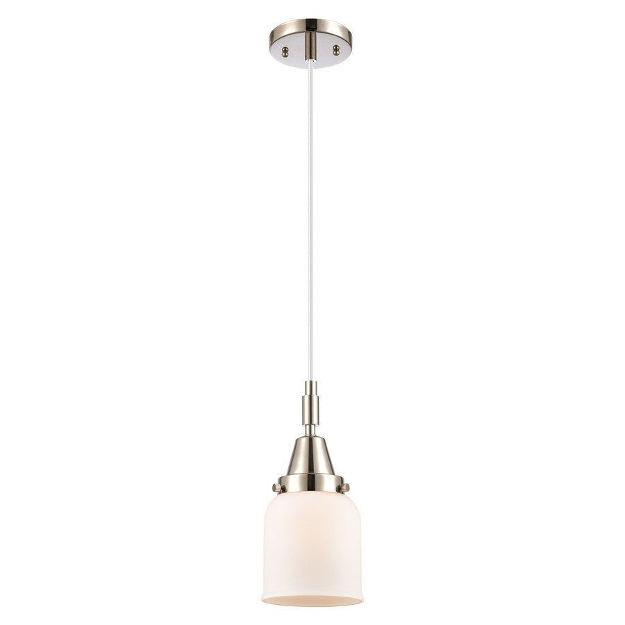 Innovations Caden Bell 5" Cord Mini Pendant, PN/White - 447-1P-PN-G51