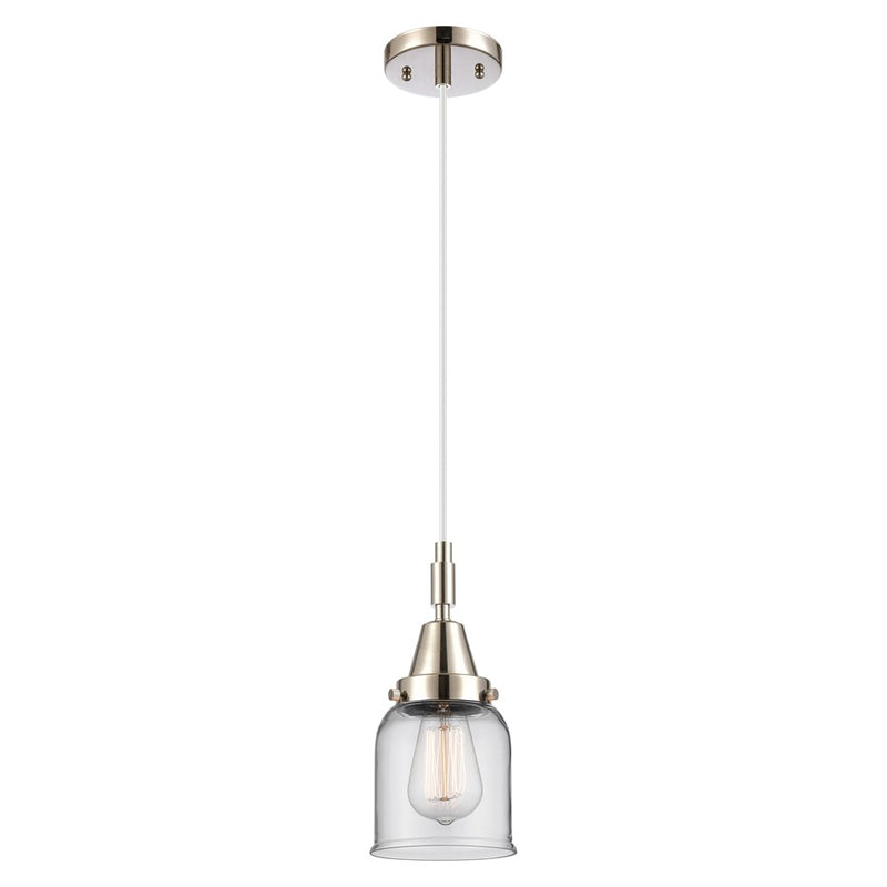 Innovations Caden Bell 5" Cord Mini Pendant, PN/Clear - 447-1P-PN-G52