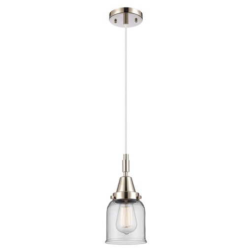 Innovations Caden Bell 5" Cord Mini Pendant, PN/Clear - 447-1P-PN-G52