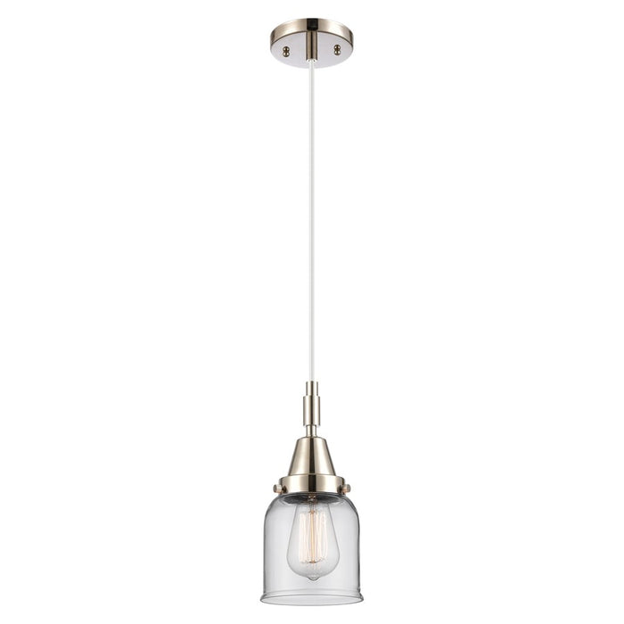 Innovations Caden Bell 5" Cord Mini Pendant, PN/Clear - 447-1P-PN-G52